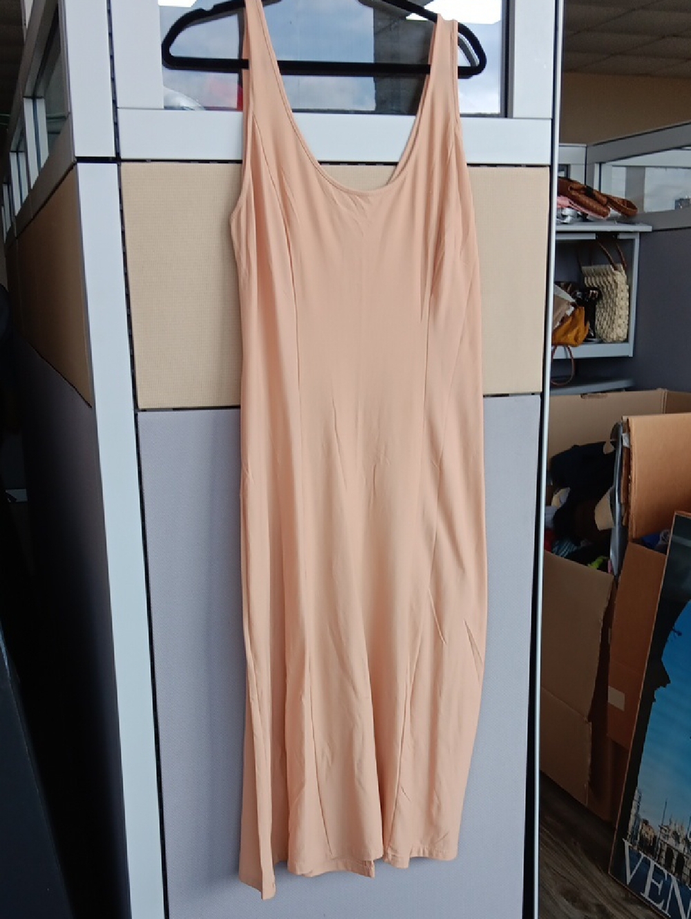 Vintage Scoop Neck Maxi Slip Dress in Peach From Designer L& A ll, XL